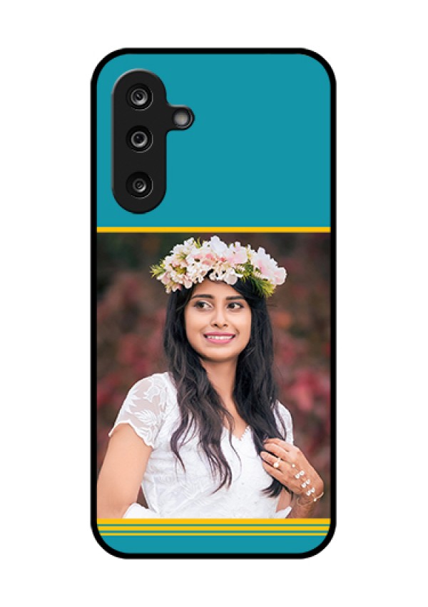 Samsung Galaxy M36 5G Custom Glass Phone Case - Yellow & Blue Design