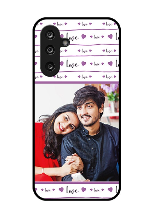 Samsung Galaxy M36 5G Custom Glass Phone Case - Couples Heart Design