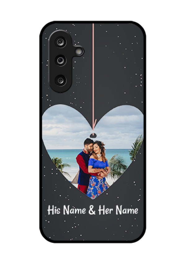 Samsung Galaxy M36 5G Custom Glass Phone Case - Hanging Heart Design