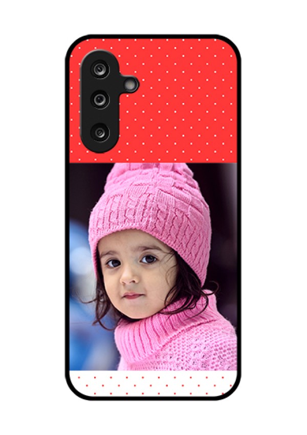 Samsung Galaxy M36 5G Custom Glass Phone Case - Red Pattern Design