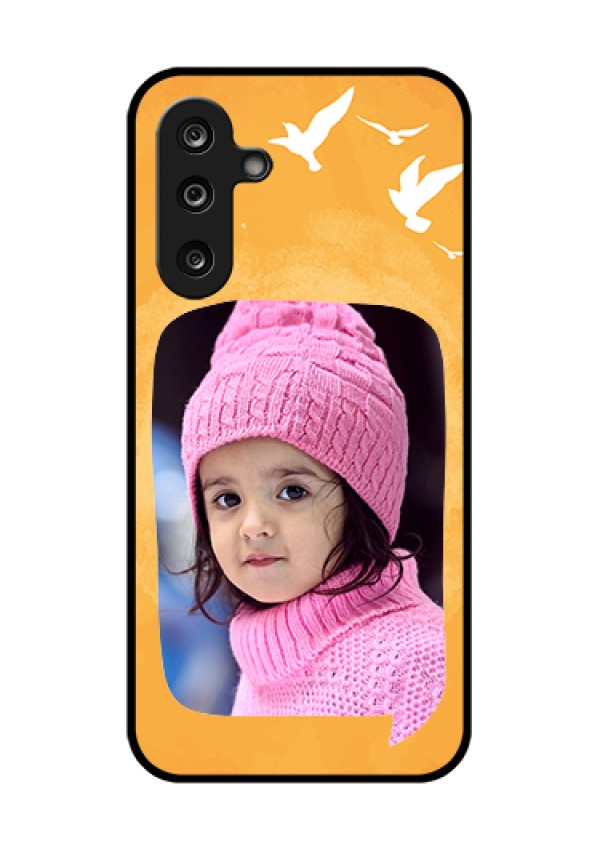 Samsung Galaxy M36 5G Custom Glass Phone Case - Water Color Design With Bird Icons