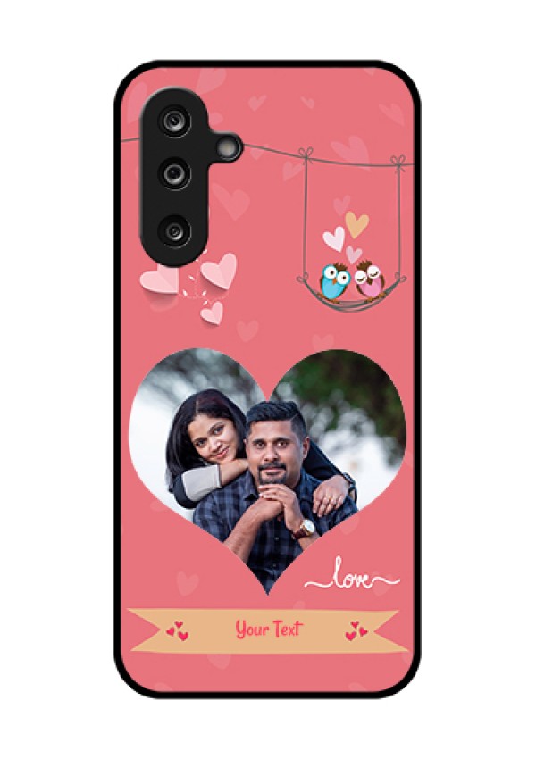 Samsung Galaxy M36 5G Custom Glass Phone Case - Peach Color Love Design