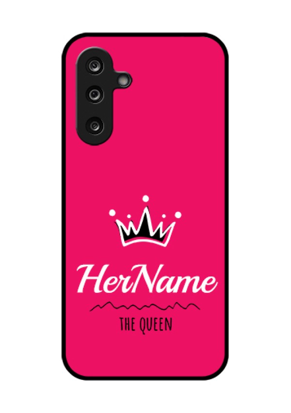 Samsung Galaxy M36 5G Custom Glass Phone Case - Queen With Name Design