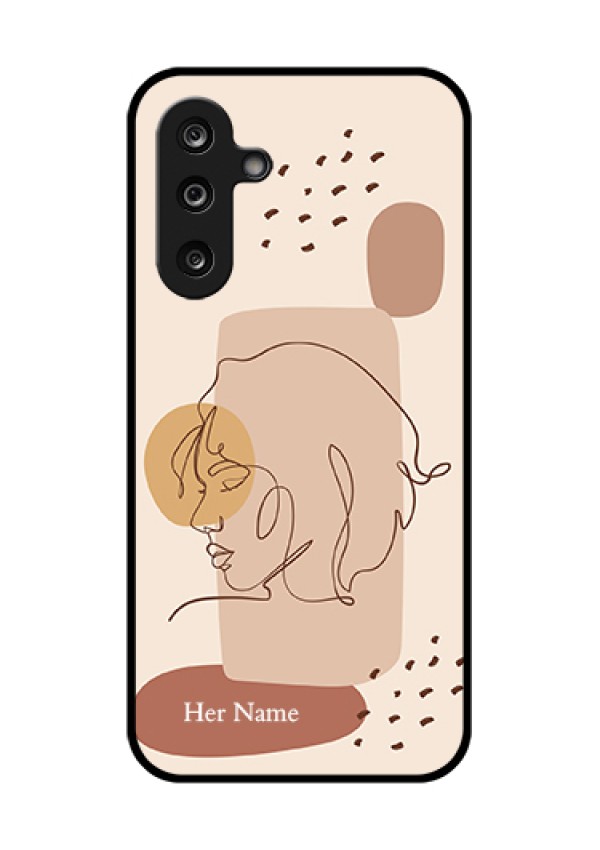 Samsung Galaxy M36 5G Custom Glass Phone Case - Calm Woman Line Art Design