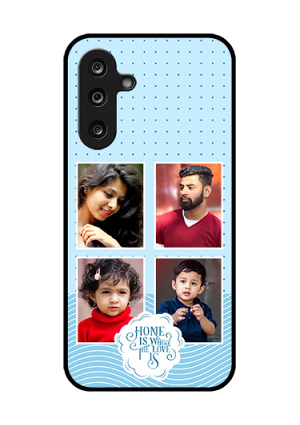 Samsung Galaxy M36 5G Custom Glass Phone Case - Cute Love Quote With 4 Pic Upload Design