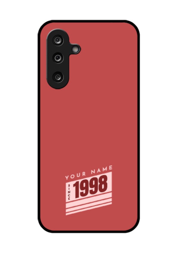 Samsung Galaxy M36 5G Custom Glass Phone Case - Red Custom Year Of Birth Design