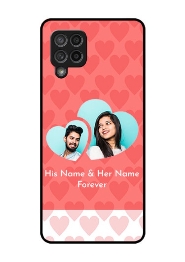 Galaxy M42 5G Personalized Glass Phone Case - Couple Pic Upload Design