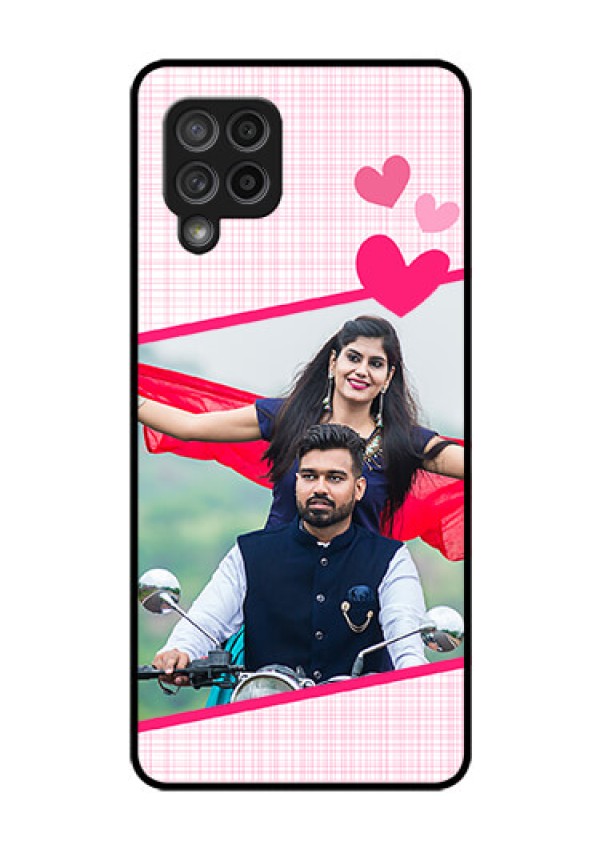 Galaxy M42 5G Custom Glass Phone Case - Love Shape Heart Design