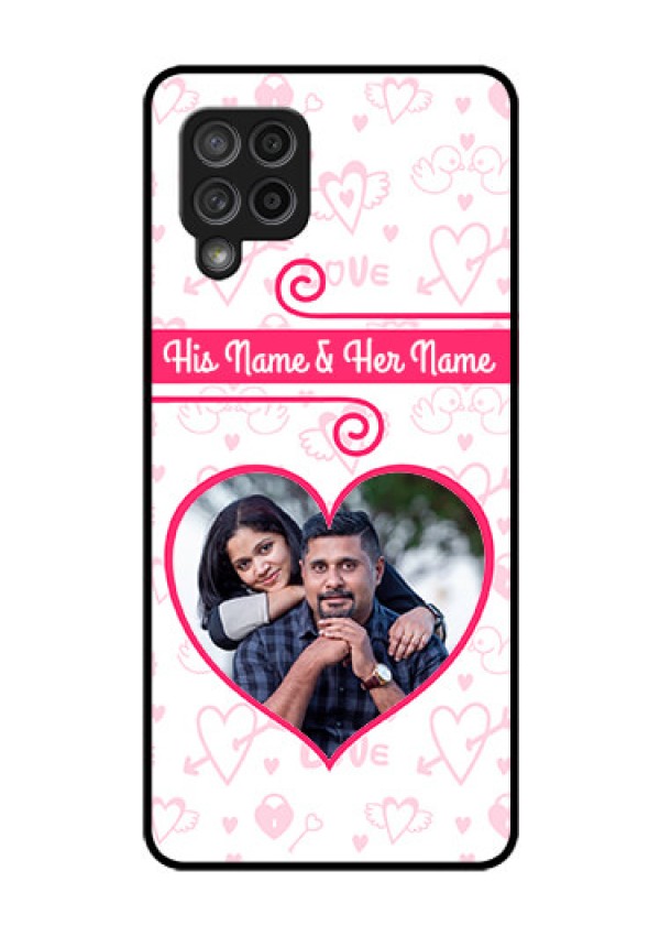 Galaxy M42 5G Personalized Glass Phone Case - Heart Shape Love Design