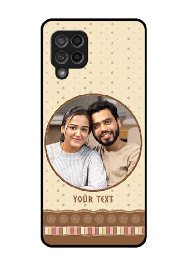 Galaxy M42 5G Custom Glass Mobile Case - Brown Dotted Mobile Case Design