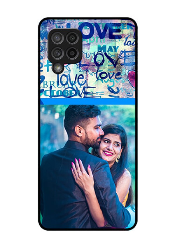 Galaxy M42 5G Custom Glass Mobile Case - Colorful Love Design