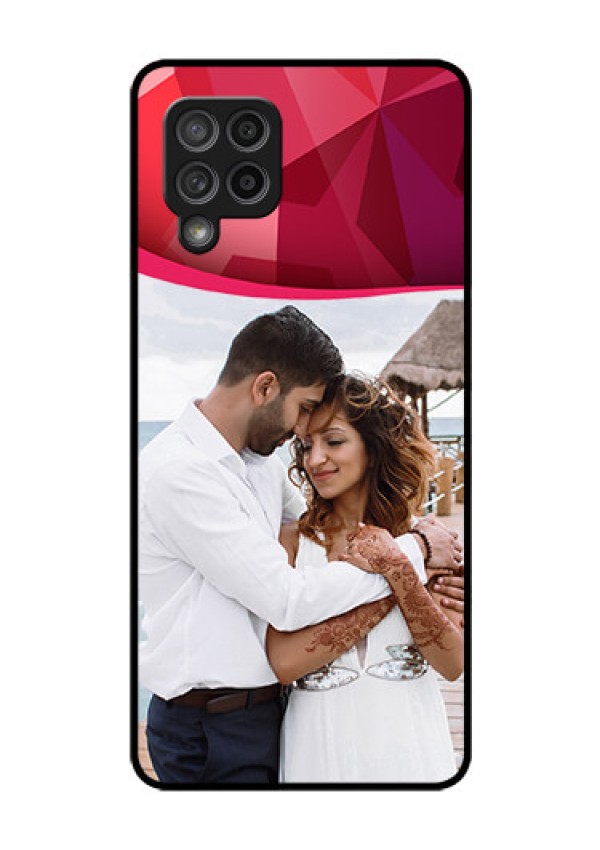 Galaxy M42 5G Custom Glass Mobile Case - Red Abstract Design