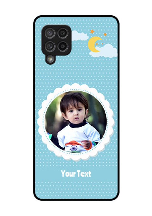 Galaxy M42 5G Personalised Glass Phone Case - Violet Pattern Design