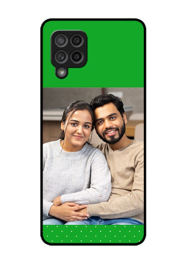 Galaxy M42 5G Personalized Glass Phone Case - Green Pattern Design