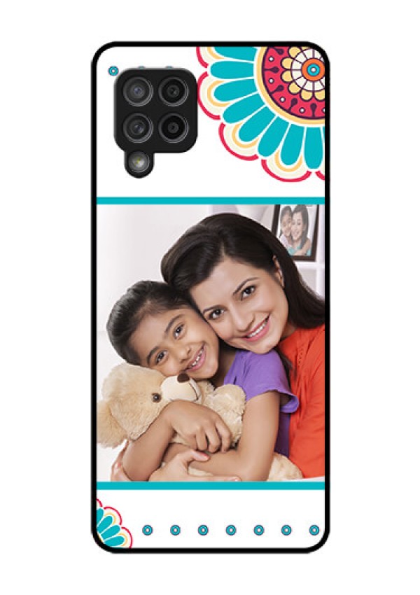Galaxy M42 5G Custom Glass Phone Case - Flower Design