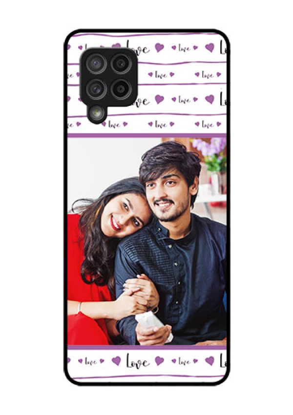 Galaxy M42 5G Custom Glass Mobile Case - Couples Heart Design