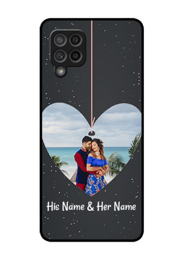 Galaxy M42 5G Custom Glass Phone Case - Hanging Heart Design