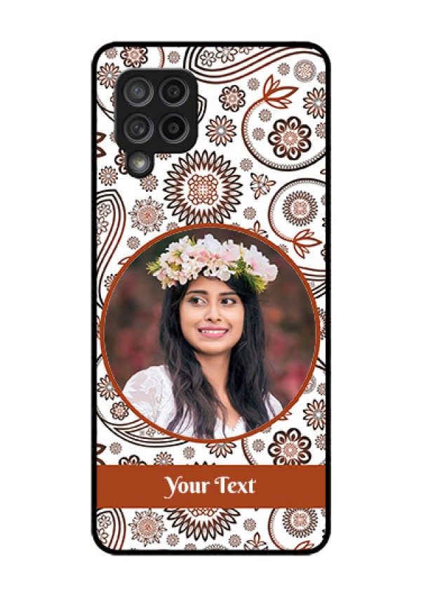 Galaxy M42 5G Custom Glass Mobile Case - Abstract Floral Design 