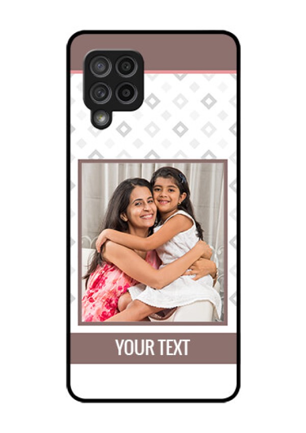 Galaxy M42 5G Photo Printing on Glass Case - Simple Diamond Design