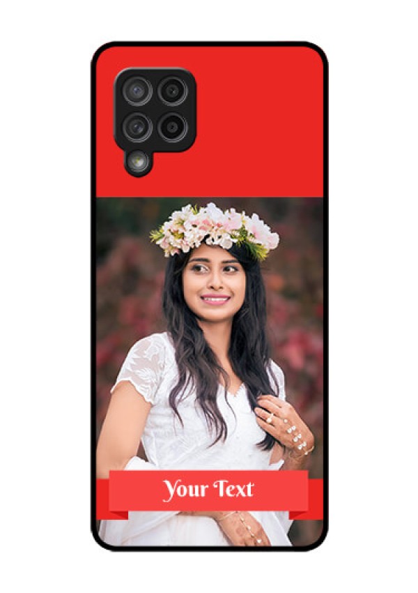 Galaxy M42 5G Custom Glass Phone Case - Simple Red Color Design
