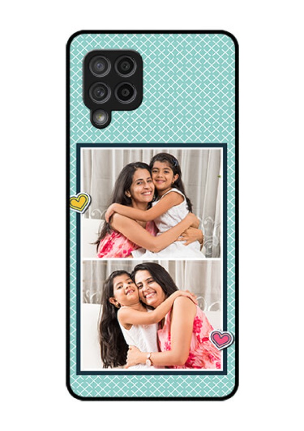 Galaxy M42 5G Custom Glass Phone Case - 2 Image Holder with Pattern Design