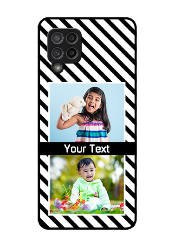 Galaxy M42 5G Photo Printing on Glass Case - Black And White Stripes Design