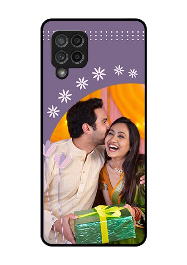 Galaxy M42 5G Custom Glass Mobile Case - Lavender flowers design 