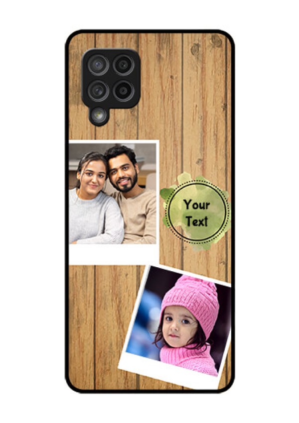 Galaxy M42 5G Custom Glass Phone Case - Wooden Texture Design
