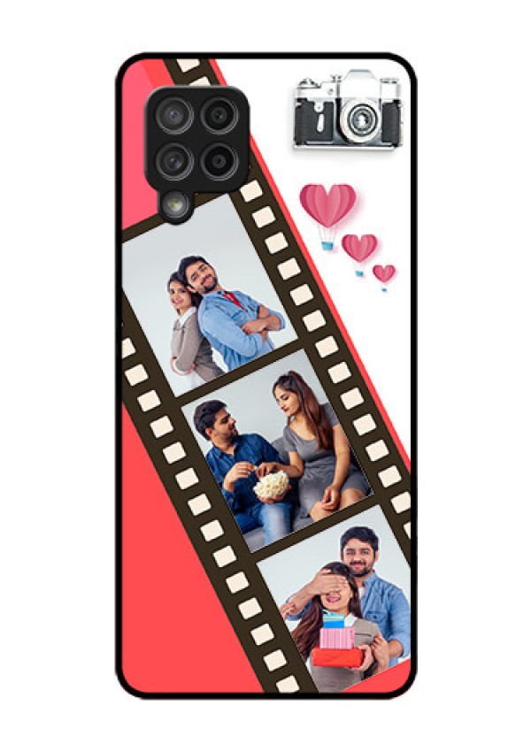 Galaxy M42 5G Personalized Glass Phone Case - 3 Image Holder with Film Reel