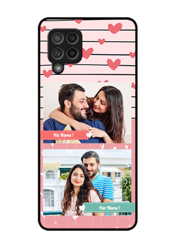Galaxy M42 5G Custom Glass Mobile Case - Photo with Heart Design