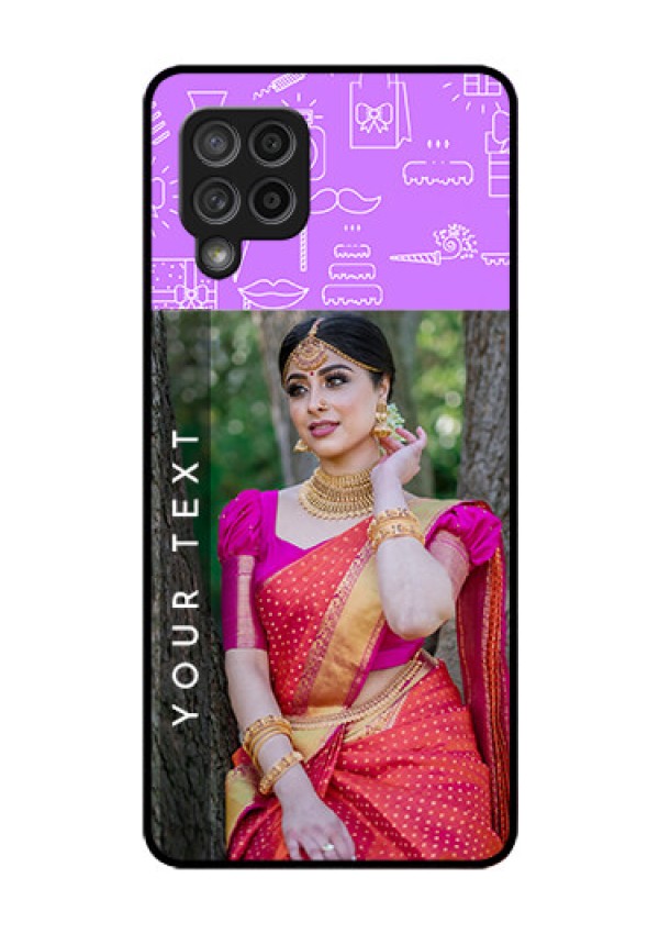 Galaxy M42 5G Custom Glass Mobile Case - Birthday Icons Design