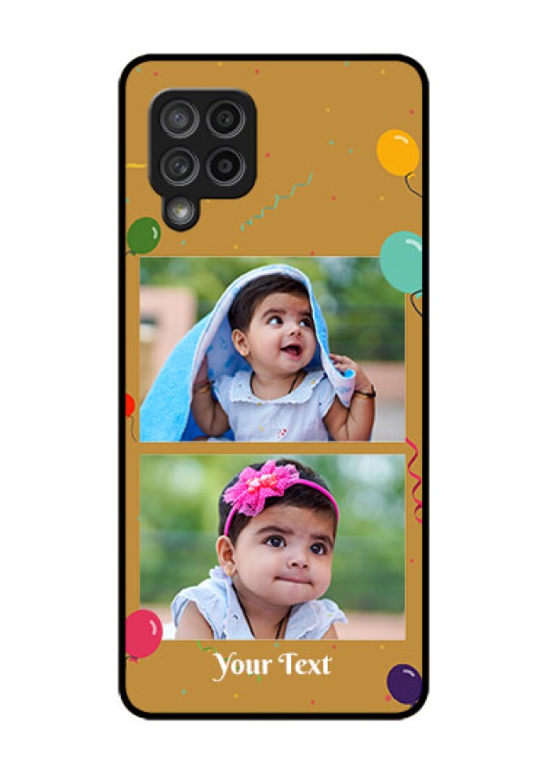 Galaxy M42 5G Personalized Glass Phone Case - Image Holder with Birthday Celebrations Design