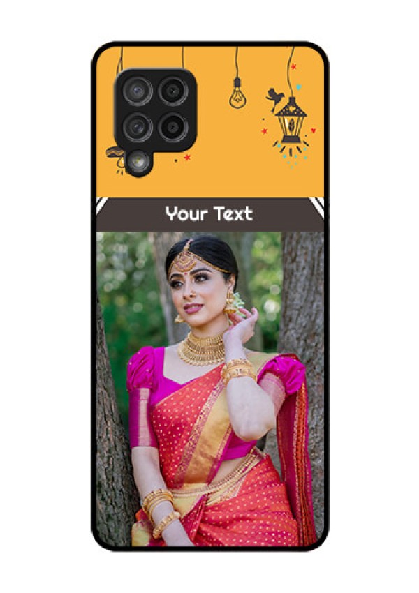 Galaxy M42 5G Custom Glass Mobile Case - with Family Picture and Icons 