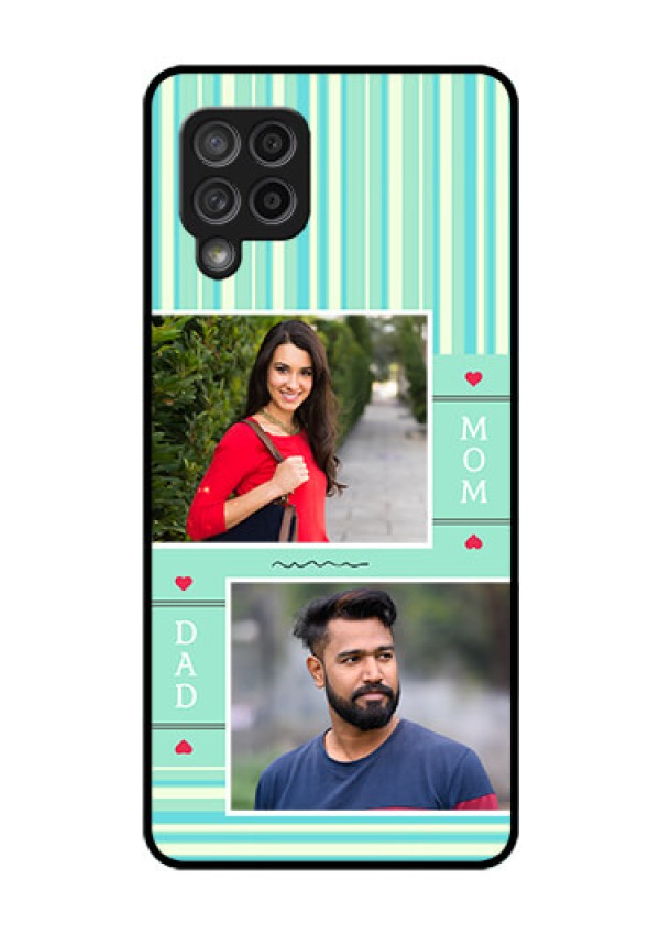 Galaxy M42 5G Custom Glass Phone Case - Mom & Dad Pic Design