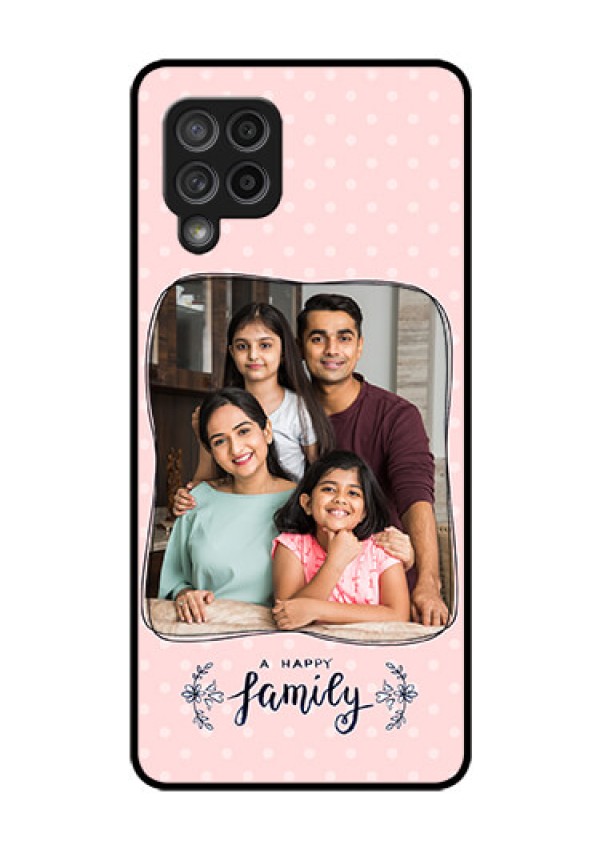 Galaxy M42 5G Custom Glass Phone Case - Family with Dots Design