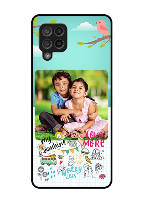 Galaxy M42 5G Photo Printing on Glass Case - Doodle love Design