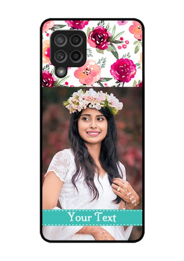 Galaxy M42 5G Custom Glass Phone Case - Watercolor Floral Design