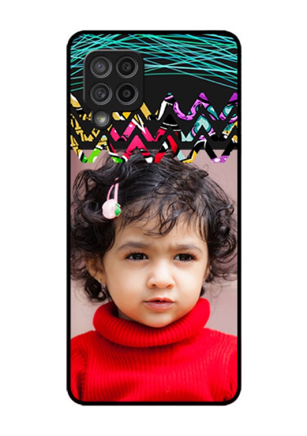 Galaxy M42 5G Personalized Glass Phone Case - Neon Abstract Design
