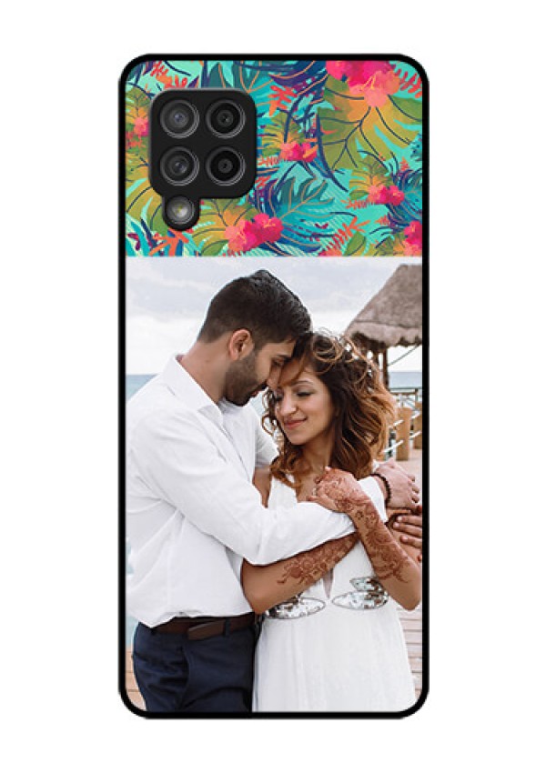 Galaxy M42 5G Photo Printing on Glass Case - Watercolor Floral Design