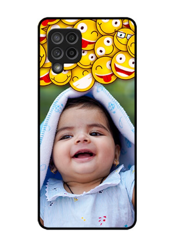 Galaxy M42 5G Custom Glass Mobile Case - with Smiley Emoji Design