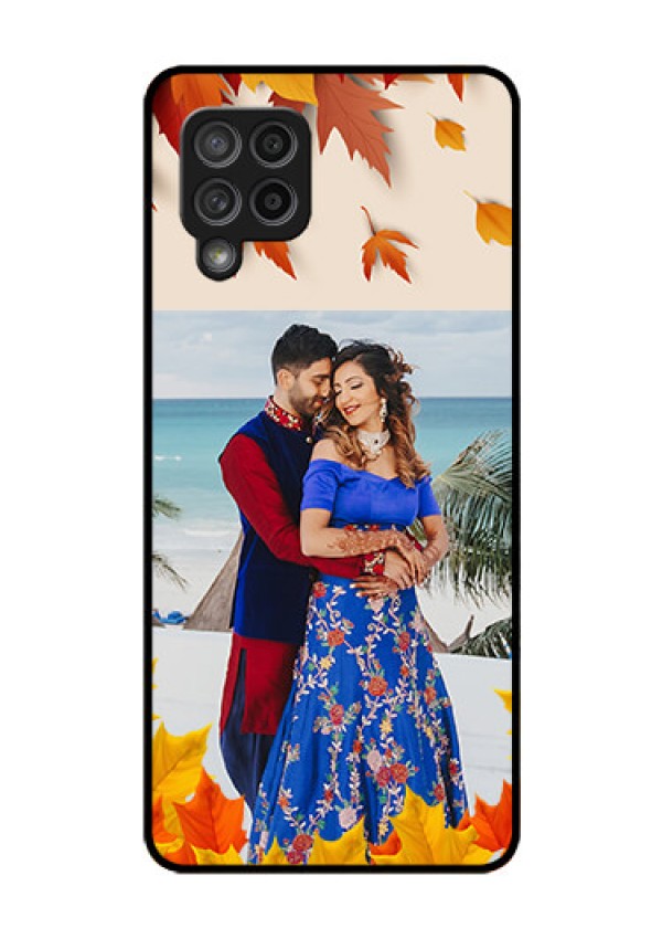 Galaxy M42 5G Photo Printing on Glass Case - Autumn Maple Leaves Design