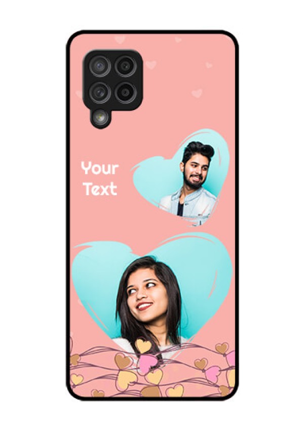 Galaxy M42 5G Custom Glass Mobile Case - Love Doodle Design