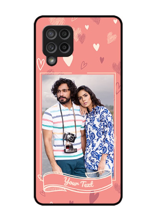 Galaxy M42 5G Custom Glass Phone Case - Love doodle art Design