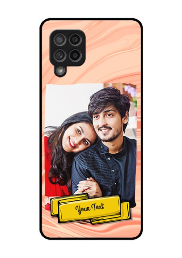Galaxy M42 5G Personalized Glass Phone Case - Marble Texture Design