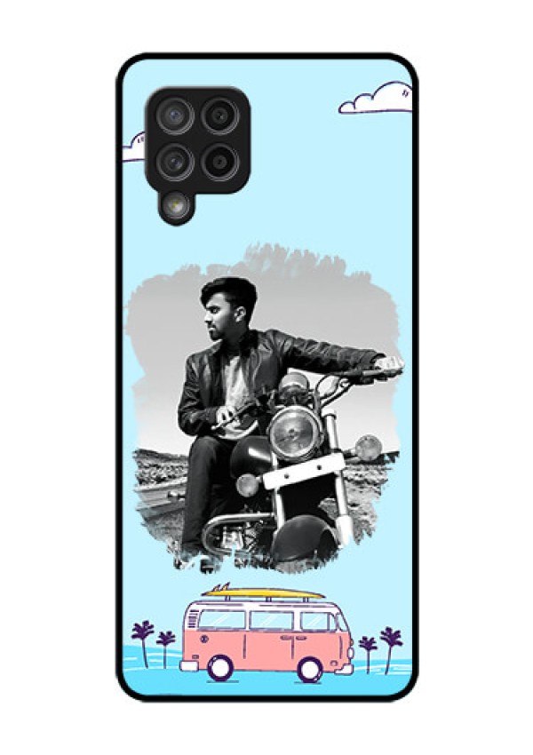 Galaxy M42 5G Photo Printing on Glass Case - Travel & Adventure Design