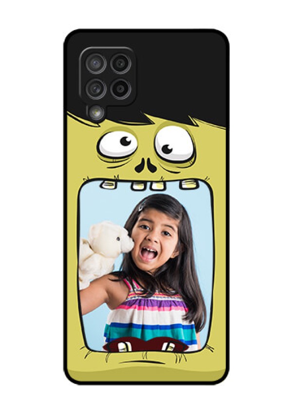 Galaxy M42 5G Personalized Glass Phone Case - Cartoon monster back case Design