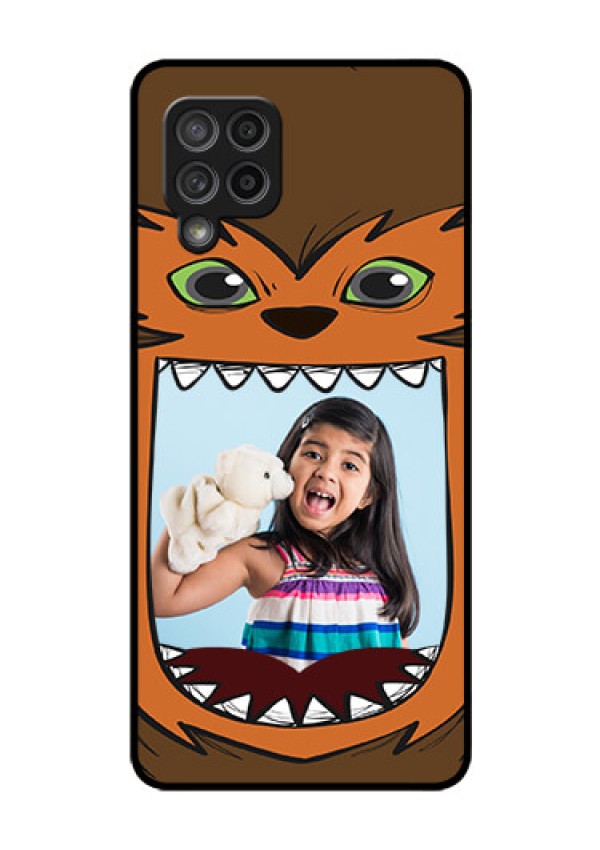 Galaxy M42 5G Photo Printing on Glass Case - Owl Monster Back Case Design