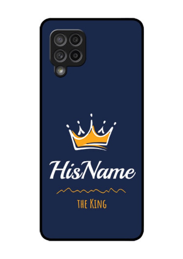 Galaxy M42 5G Glass Phone Case King with Name