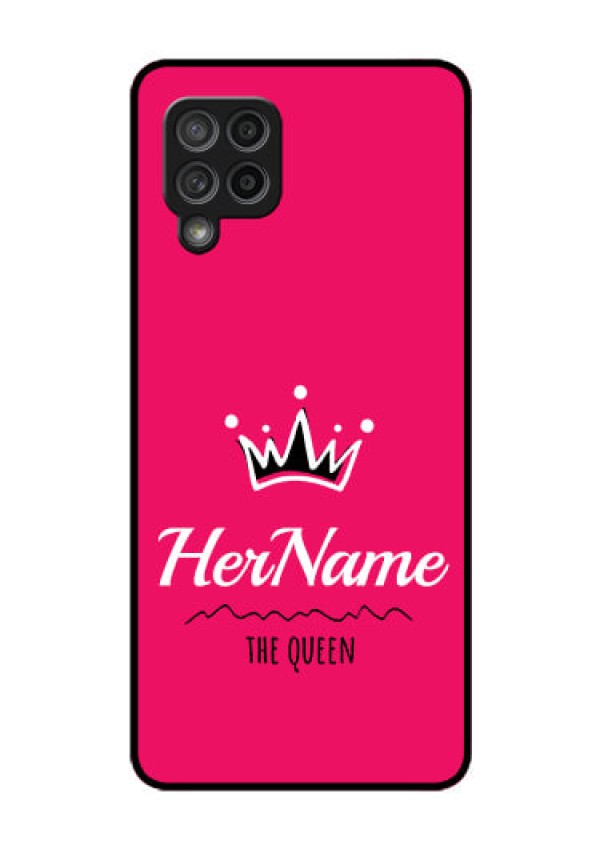 Galaxy M42 5G Glass Phone Case Queen with Name