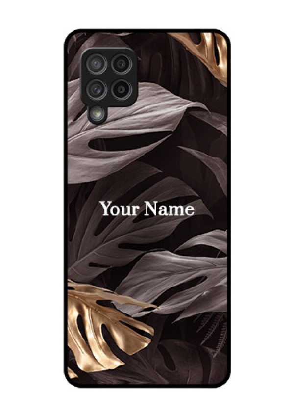 Galaxy M42 5G Personalised Glass Phone Case - Wild Leaves digital paint Design